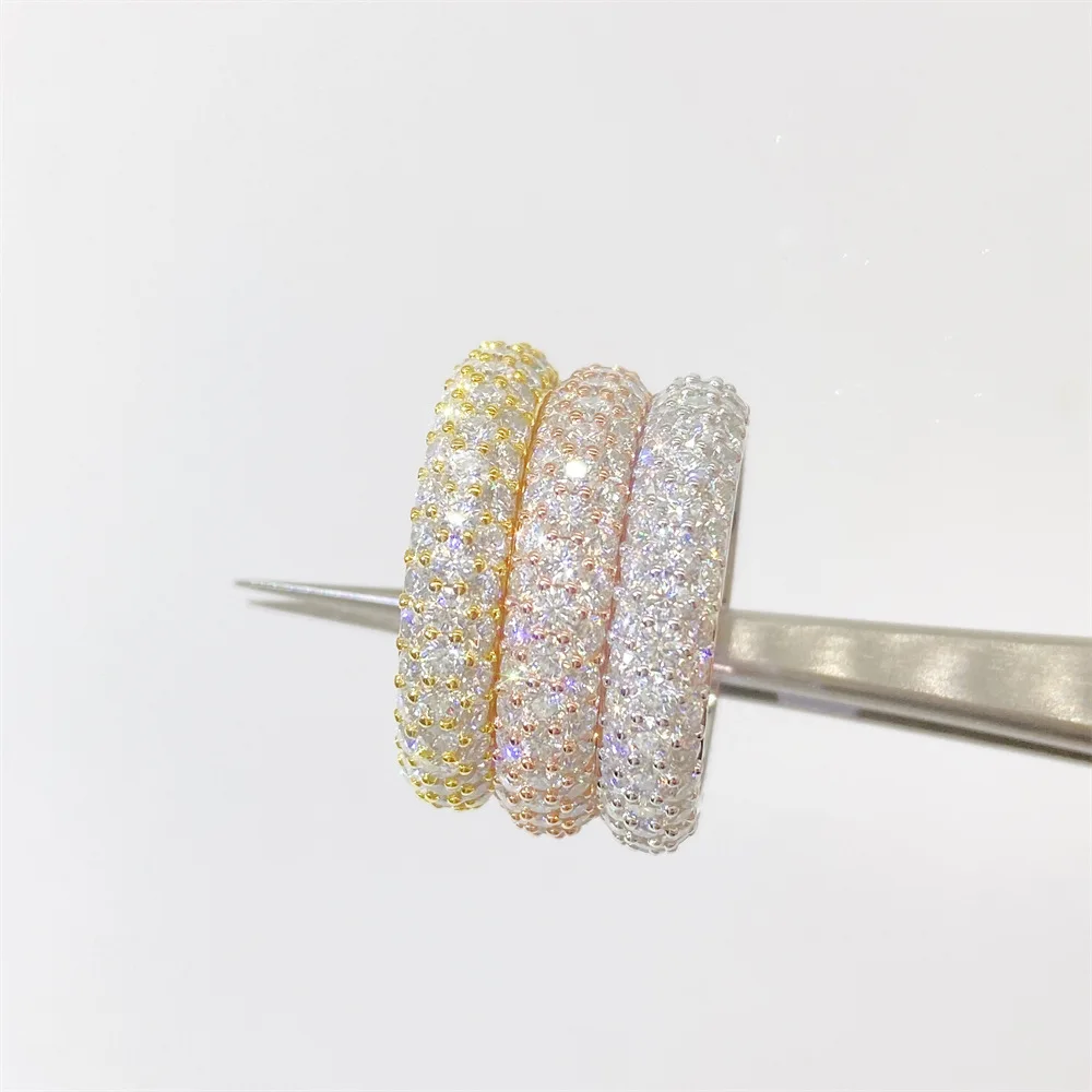 Moissanite Rings For Women S925 Silver Wedding Diamond Ring Jewelry Men High-End Jewelry Pass Tester Free Shipping