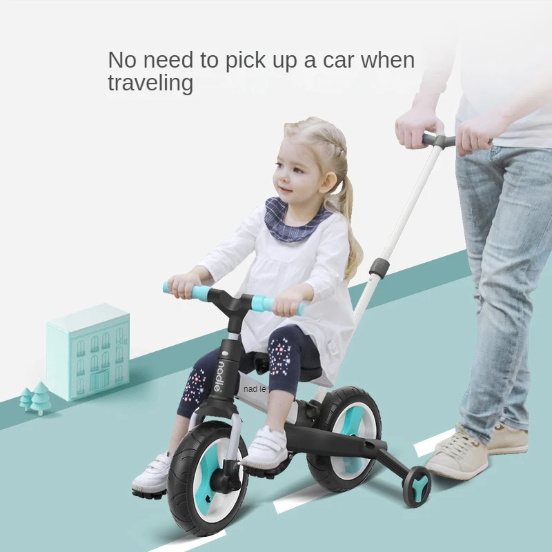 

5 in 1 Baby Tricycle Multifunctional Light Stroller Kids Pedal Trike Two Wheel Balance Bike Scooter Trolley For 1-6 Years Old