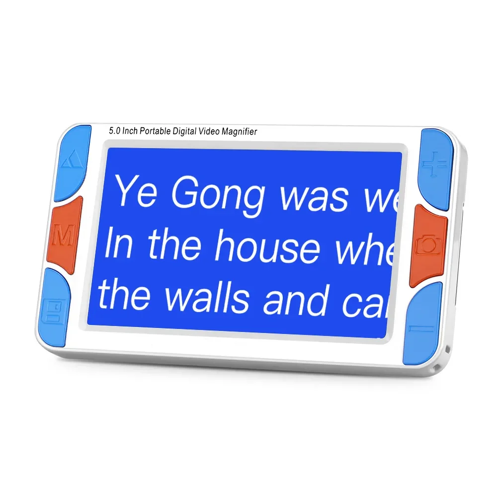 

3-48X 5.0" Handheld Portable Video Digital Magnifier Electronic Reading Aids Double Camera View Far& Near Voice Prompt