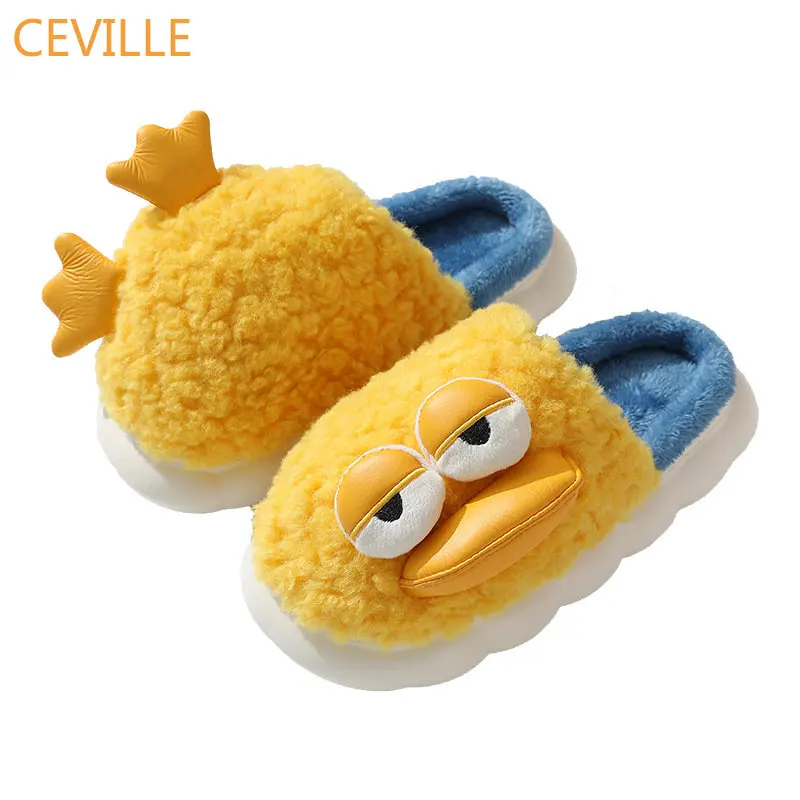 Winter Slippers Kawaii Cute Duck Slippers Women Shoes Indoor House Shoes Warm Plush Slipper Home Platform Footwear Drop Shipping