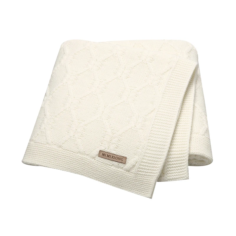 

Baby Blankets Knitted Newborn Boys Girls Stroller Nursery Receiving Quilts Breathable Infant Netural Swaddle Wrap Plaid 100*80cm