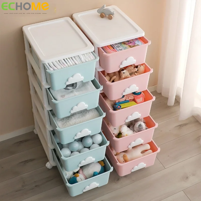 

Cartoon-style Storage Drawers Storage Cabinets Children Toy Snack Storage Box Multi-Layer Drawer Wardrobe Home Closet Organizer