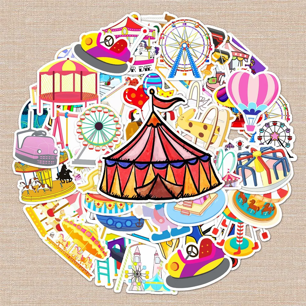 

10/30/50PCS Amusement Park Cartoon Personality Creative Graffiti Sticker Guitar Computer Skateboard Waterproof Sticker Wholesale