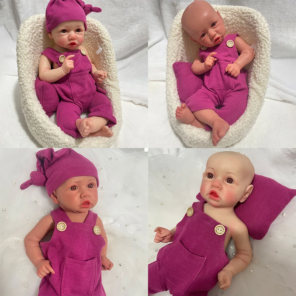 17-дюймовый 44 см силиконовый новорожденный ребенок неокрашенный/окрашенный