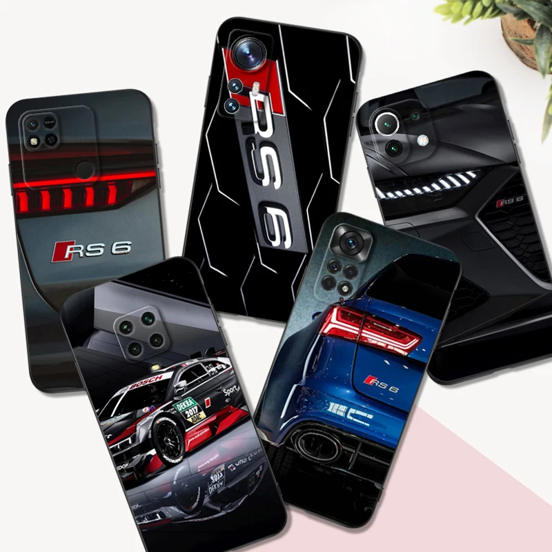 Black Tpu Case For Xiaomi 12 12T lite S X 11lite NE 11i 11T Pro Redmi 10 10A 10C 4G 5G Luxury Popular A-Audi RS Sport Car