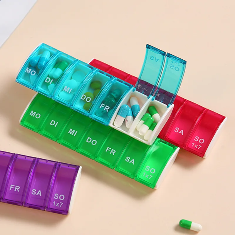 

Portable 7-compartment Medicine Box, Weekly Medicine Storage Box, Travel Reminder Medicine Box mini pill case