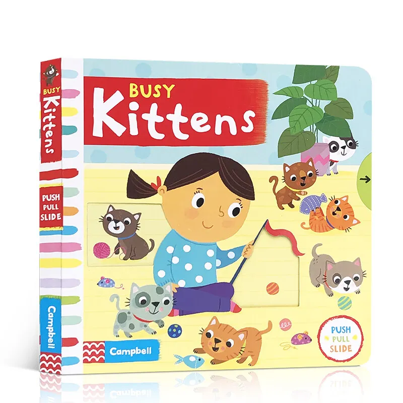 

Milu Оригинальная английская детская книжка с картинками занятые котята управление агентством доска для малышей Детские животные