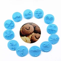 smiling face 13pcs embossing mould fondant biscuits mold plastic cake decorating tools cookie cutters set baking accessories