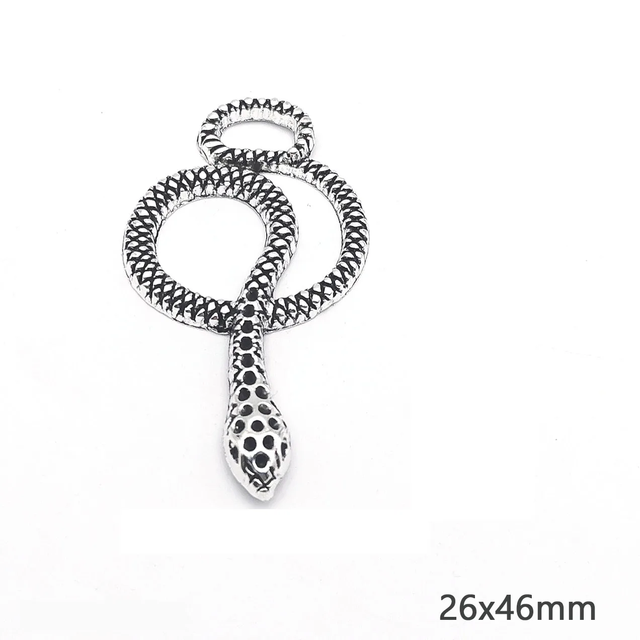 5Pcs 26x46mm Antique Silver Color Snake Charms Pendant Designer Charms Fit Jewelry Making DIY Jewelry Accessories Handmade Craft
