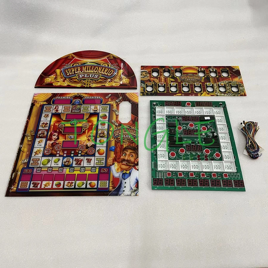

Gambling Casino Game Board Mario Slot PCB Super Millonairo Plus Acrylic Wiring Harness for DIY Arcade Coin Operated Machine Kit