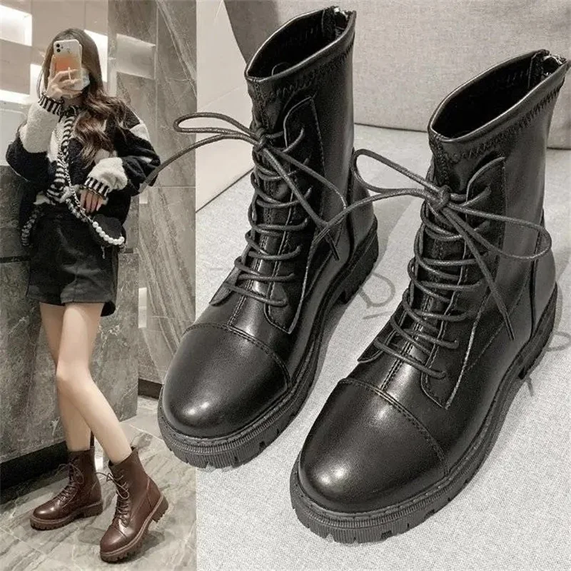 

2022 Women's Shoes Autumn And Winter New Versatile Short Boots British Style Single Boots Fashion Trend Exquisite