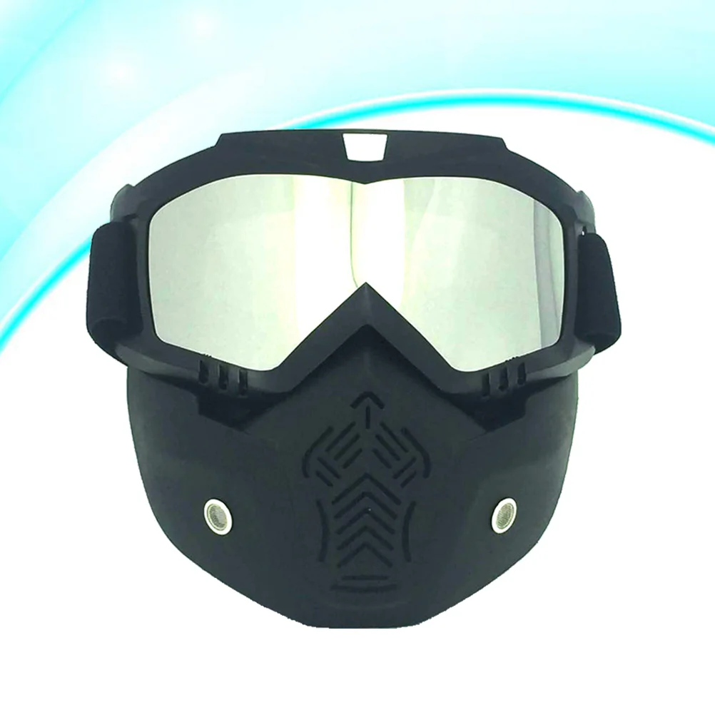 

Зимние очки для снега Лыжная сноуборд снегоход маска для лица солнцезащитные очки (матовая черная оправа и посеребренные очки)