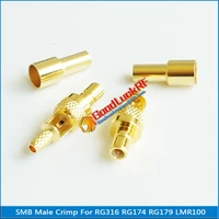 1x pcs high quality rf connector socket smb male jack window crimp for rg316 rg174 rg179 lmr100 cable plug gold plated coaxial