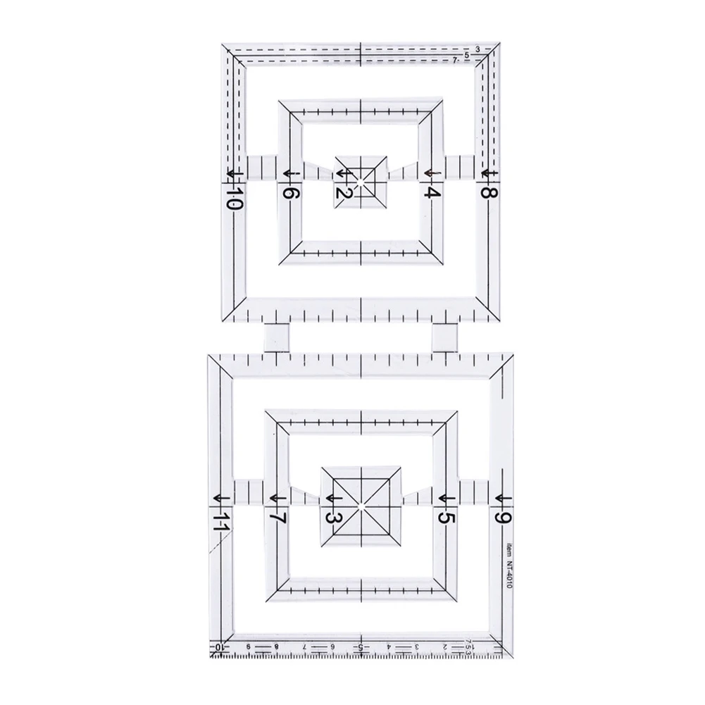 

Transparent Double Square Handmade Craft Clear Scale Lightweight Acrylic Patchwork Ruler Template Sewing Tool DIY Quilting
