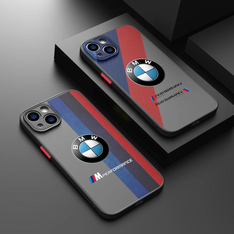 

BMW Phone Case For iPhone 14 13 12 mini 11 Pro Max 8 7 Plus XR XS X Frosted Translucent Funda Cover