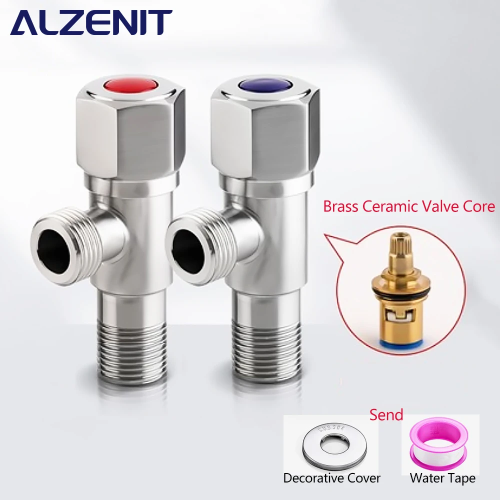 

Stainless Steel Angle Valve Kitchen Sink Hot and Cold Water Injection Valve Bathroom Vanity Water Heater Toilet Angle Valve