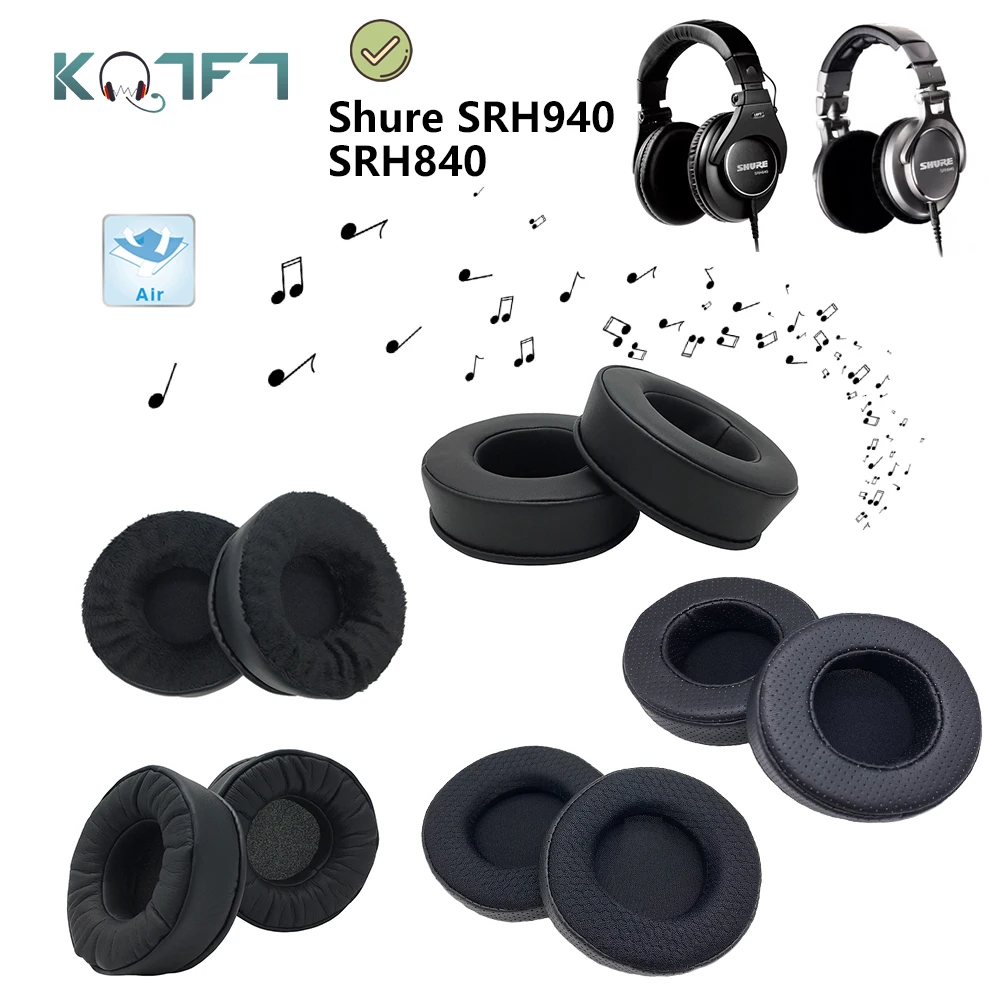 

KQTFT Protein skin Velvet Replacement EarPads for Shure SRH940 SRH840 Headphones Parts Earmuff Cover Cushion Cups