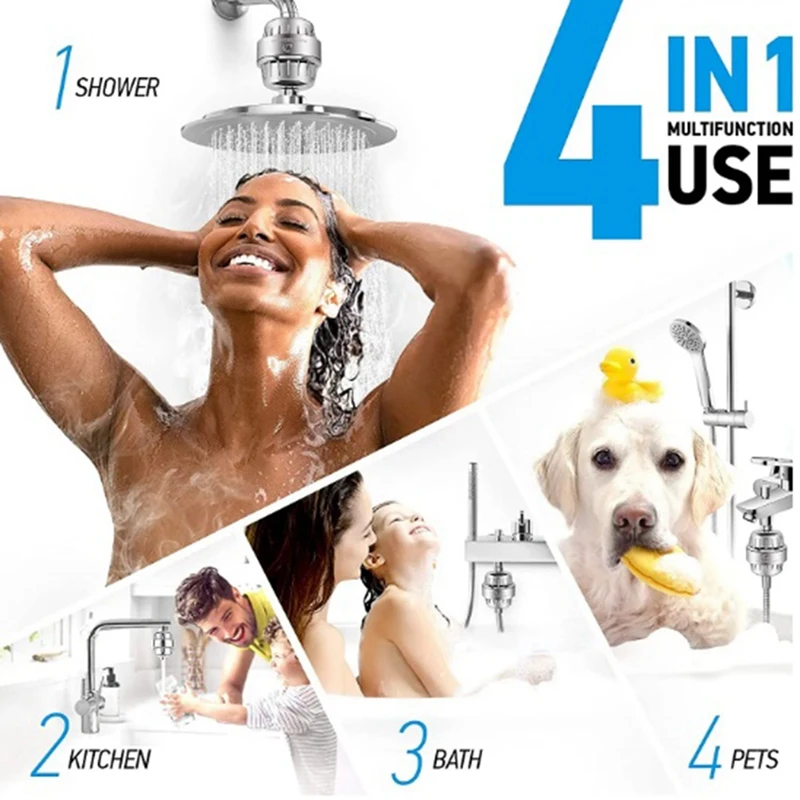 15 Stage Shower Filter Hard Water Remove Chlorine Heavy Metals And Other Sediments Reduces Dry Spare Parts