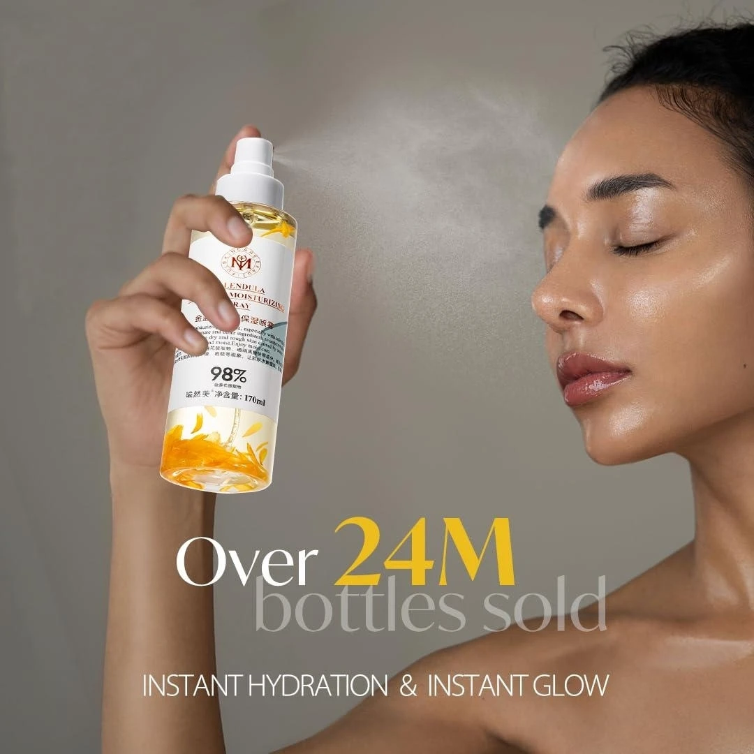 

Calendula Moisturizing Spray Facial Toner Skin Care Hydrating Mist Repair Moisturize, Shrink Pores,Restore Soft, Smooth,Dry Skin