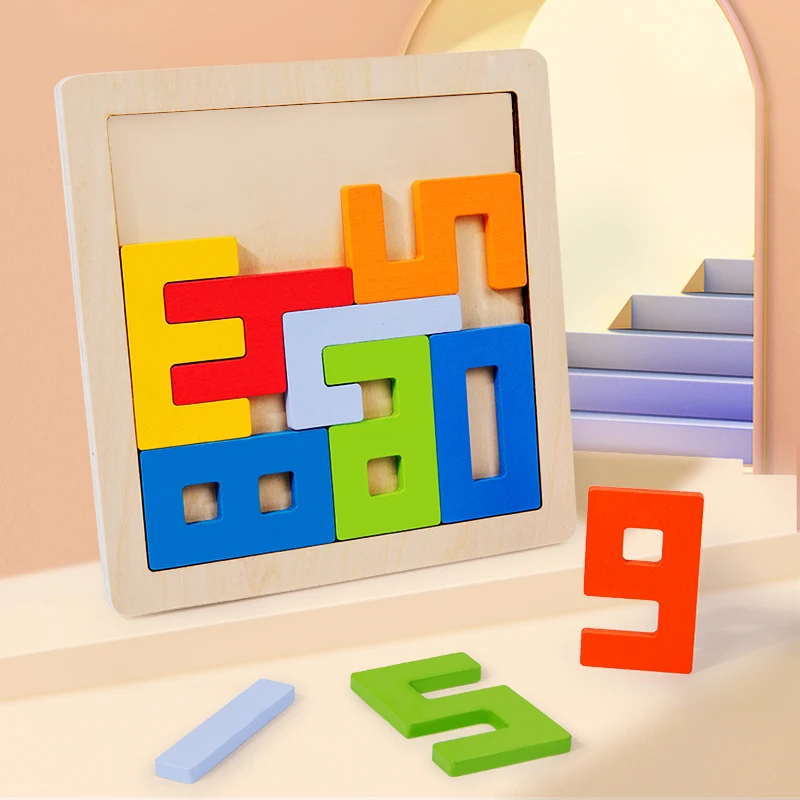 Красочная 3D головоломка деревянная математическая игрушка кубик игра для детей