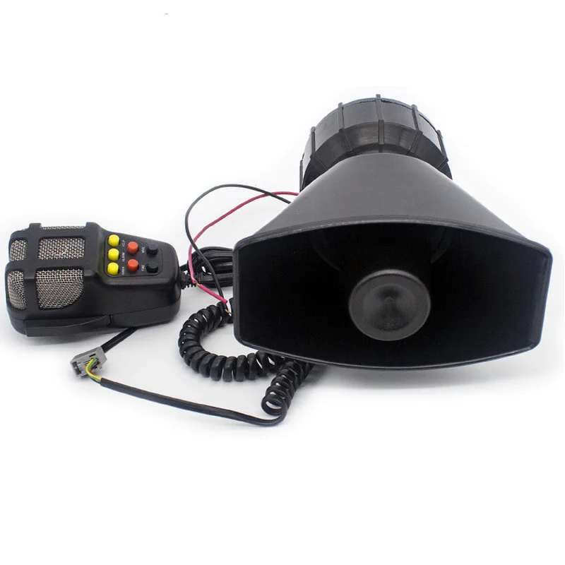 7-Sound Loud Car Warning Alarm Police Fire Siren Air Bugle PA Speaker 12V 100W Siren Air Horn Megaphone Car Horn 110DB