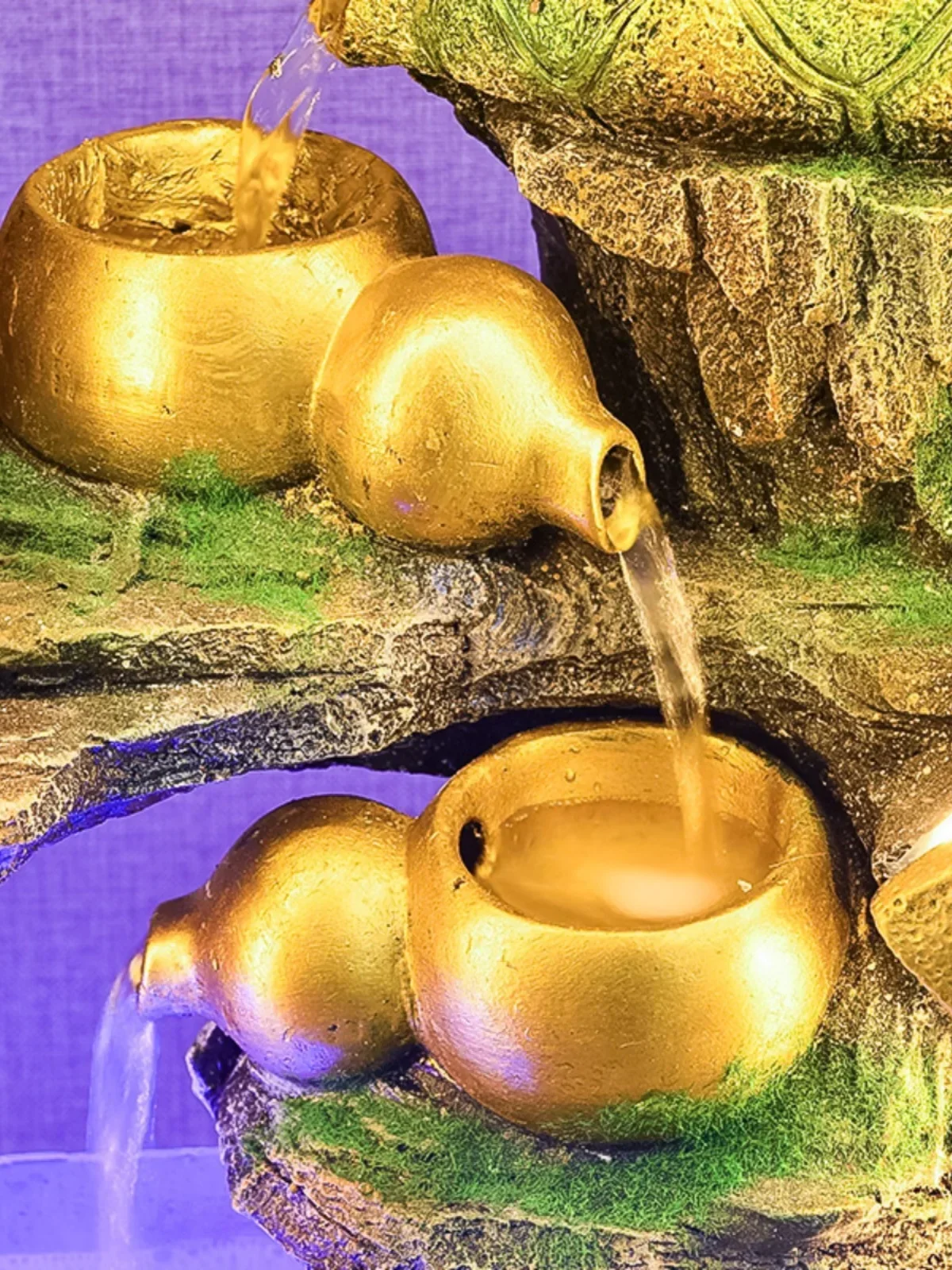 A48 рокарий фонтан тыква струящаяся вода орнамент циркулирующая аквариум