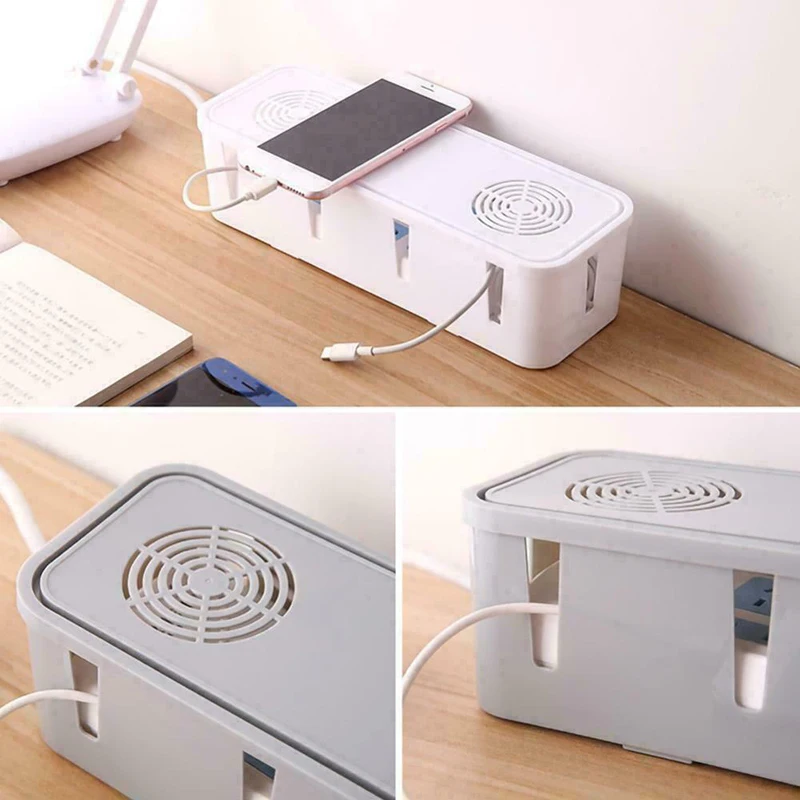 

Cable Storage Box Socket Tidy Organizer Wire Management Network Line Storage Case Safety Home Room Container