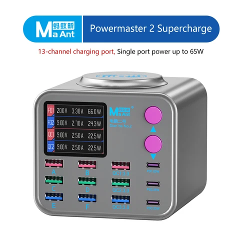 MAant DianBa NO.1 PD 25 Вт, 8 портов, многофункциональная беспроводная интеллектуальная зарядка QC 3,0, зарядное устройство для телефона, функция защиты от короткого замыкания