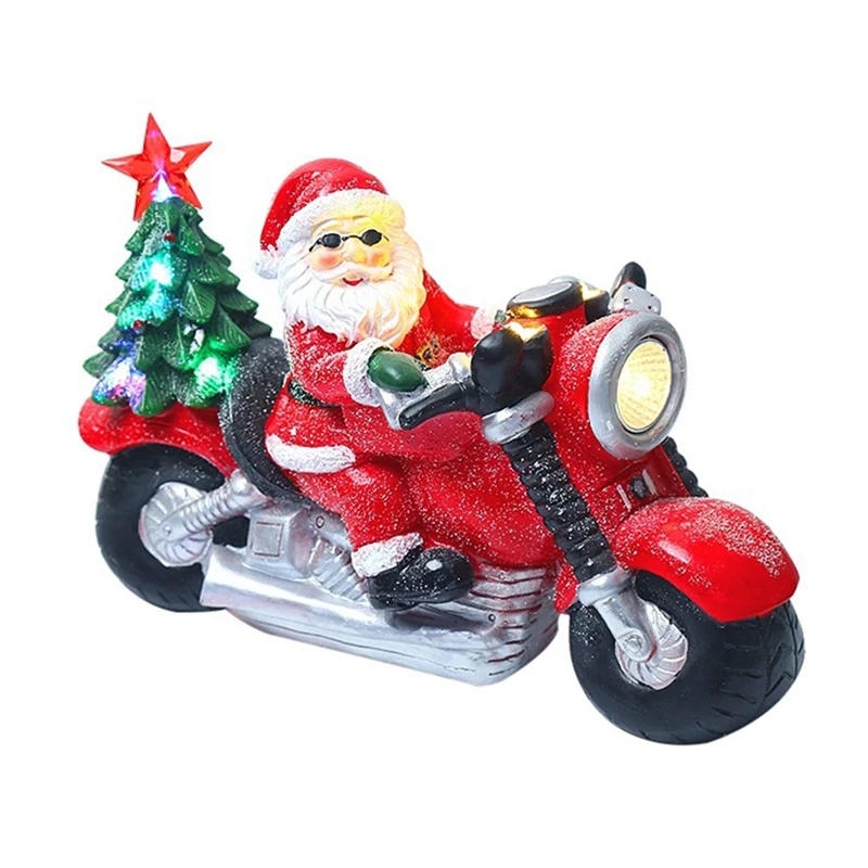 

СВЕТОДИОДНЫЕ светящиеся рождественские домики, деревенские украшения, полимерные мотоциклетные фигурки Санта-Клауса для спальни, рождест...