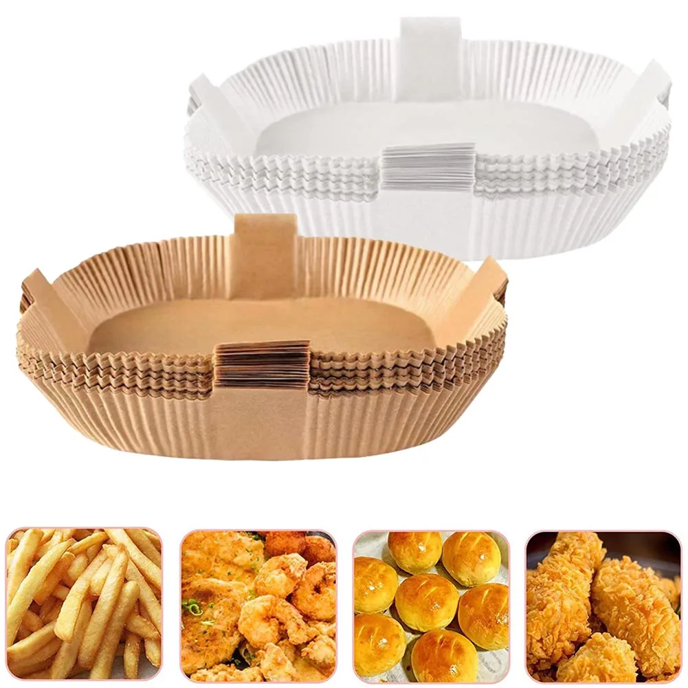 

50/100pcs Disposable Air Fryer Paper Liner Oil-proof Water-proof Paper Tray Non-Stick Baking Mat For Oven Air Fryer Accessories