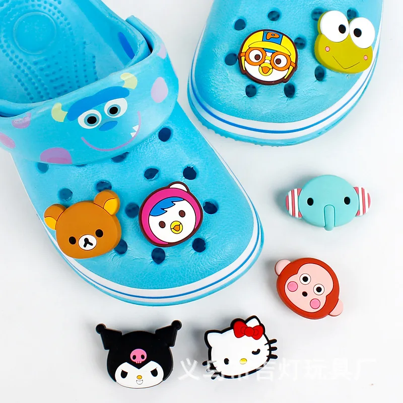 

New Single Sale Sanrio Cute Crocs Charms PVC Anime Sandals Accessories Shoes Buckle Wholesale Decorations Kids Party X-mas Gifts