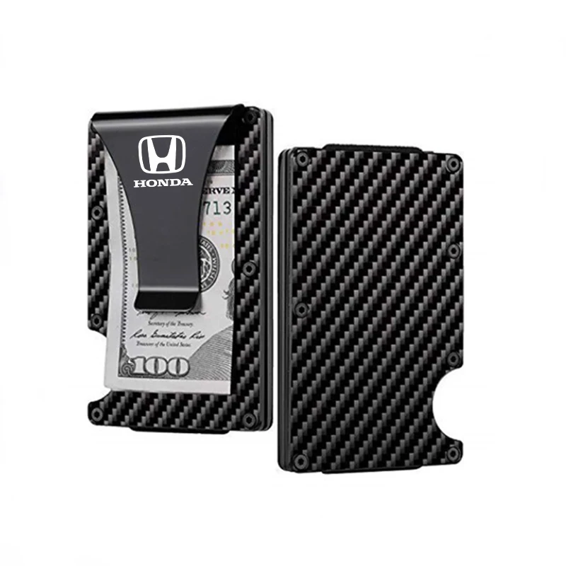 Металлический зажим для денег из углеродного волокна держатель карт Honda Mugen Power