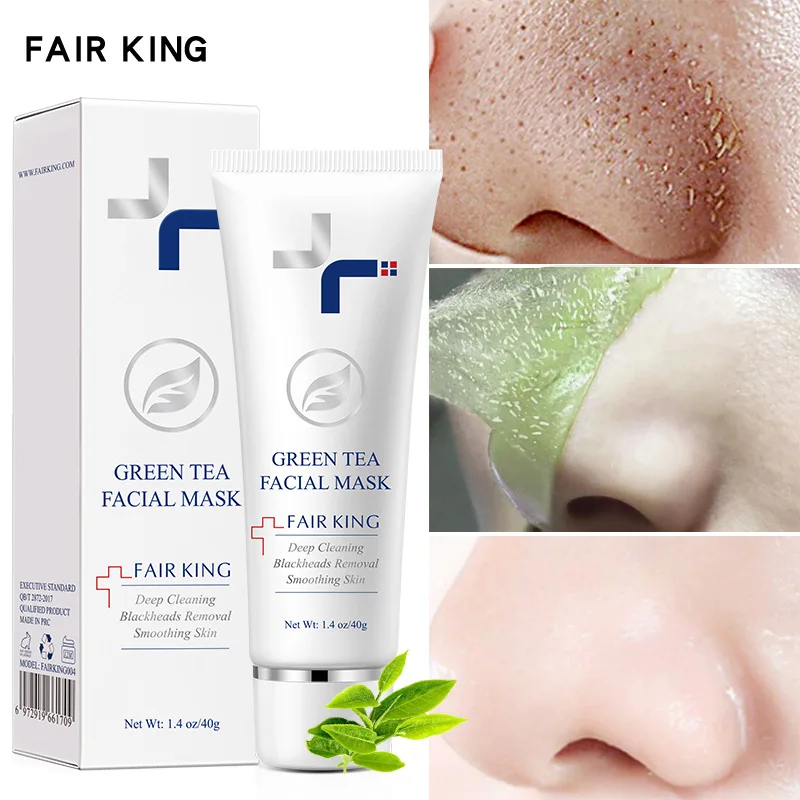 

FAIR KING Green Tea Blackhead Nose Oil Control Mask Deep Pore Cleansing Dirt and Blackhead Removal Skin Care Smooth Skin 40g