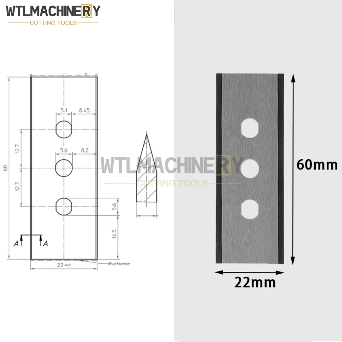 

Лезвия для продольной резки WTLMACHINERY, углеродистая сталь, 10 шт.