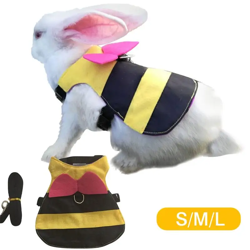 

Small Animal Harness Leash Set Adjustable Soft Harness With Elastic Leash For Rabbits Chinchillas Hamsters Cats Pet Vest Clothes