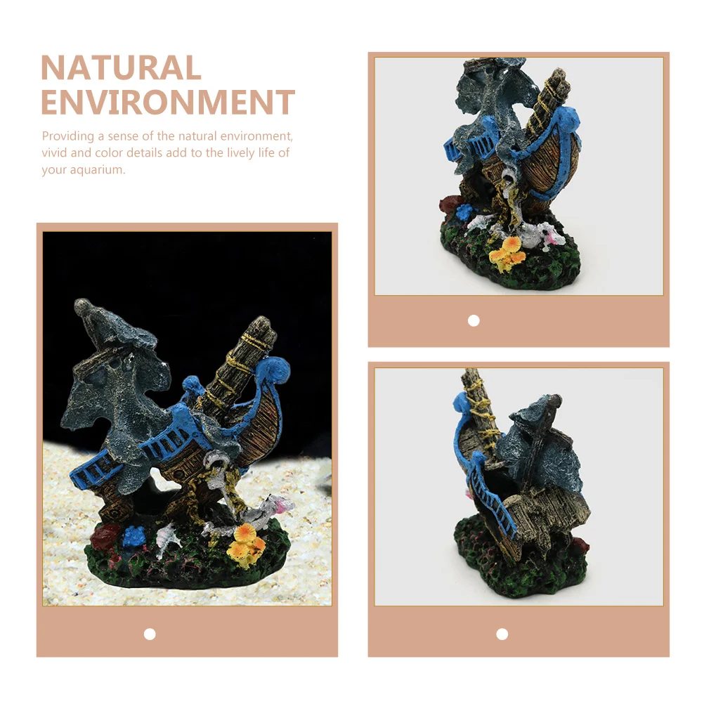 Искусственное судно полимерное эвакуация украшение для аквариума сломанный