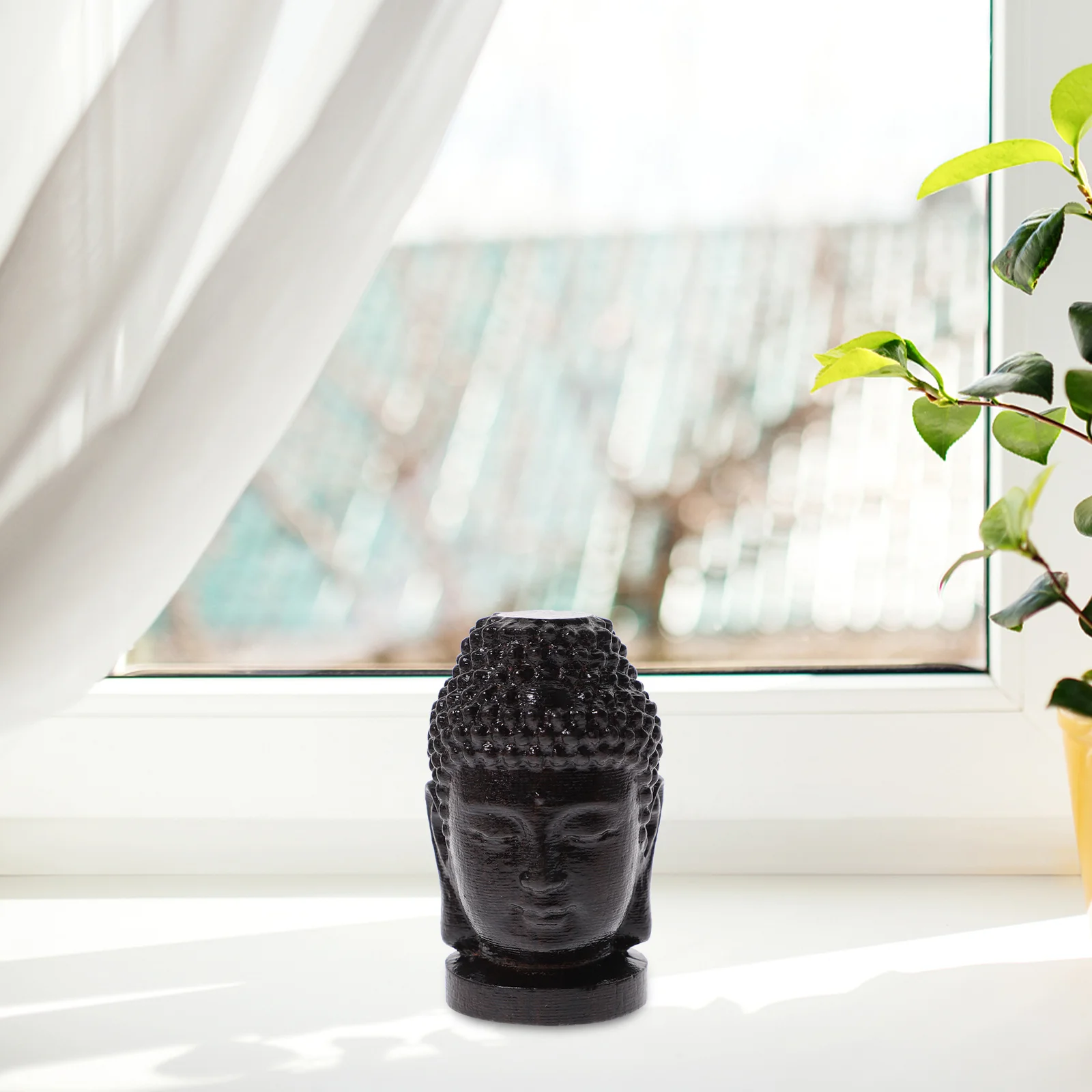 

Statue Shakyamuni Decorations Wooden Sakyamuni Head Figurine Home Vintage Meditation Miniature Buddhism Ornaments Religious