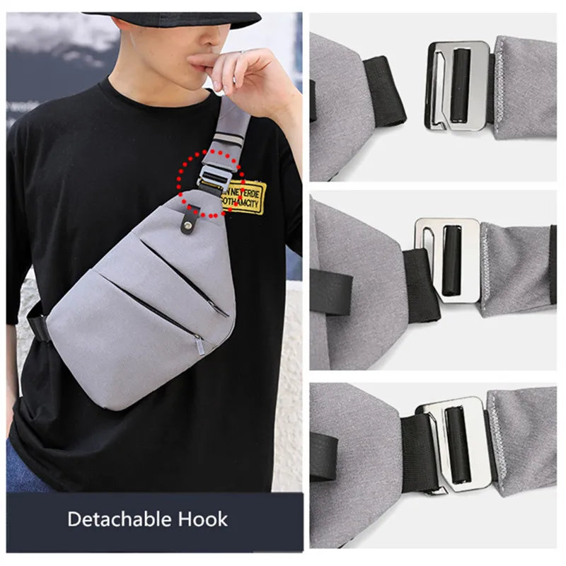 Men's Ultra Thin Anti-theft Small Chest Bag Mini Cross Body Bags Male One Shoulder Sling Bag for Travel Boy Sports Bag