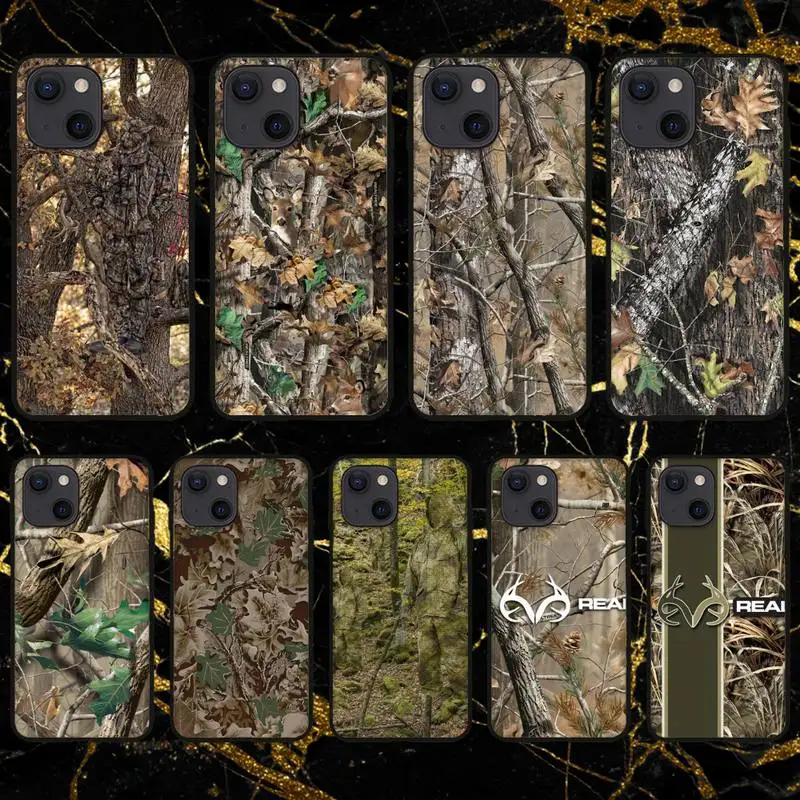 Камуфляжный чехол для телефона Realtree для iPhone 11 12 Mini 13 14 Pro XS Max X 8 7 6s Plus 5 SE XR