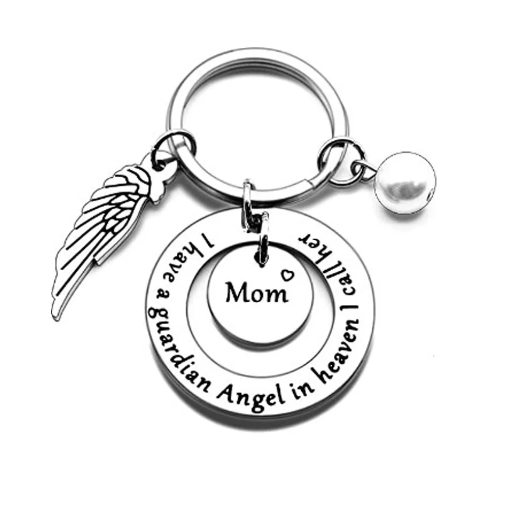 

TULX Family Jewelry Keychain Custom Mom Dad Key Chain Engraved Stainless Steel Mother's Father's Day Gift Keyring