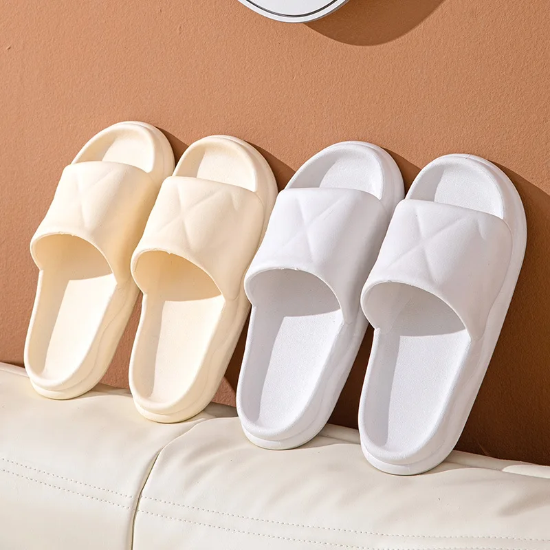 2023 New Summer Women Thick Platform Bathroom Home Slippers Men Soft Sole Eva Indoor Slides Female Sandals Non-Slip Flip Flops