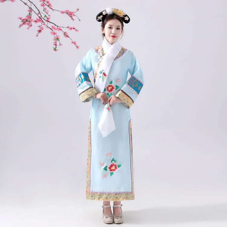 Древний Китай одежда династии Цин для девочек принцесса Манчу королевский Cheongsam