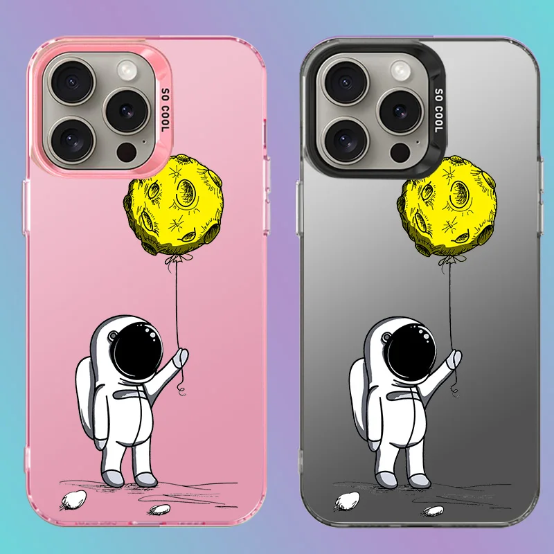 Чехол для iphone 14 15 plus Pro Max чехол телефона с астронавтом луной землей
