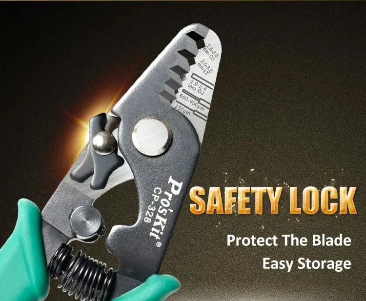 Pro'skit Инструмент для зачистки волокна Пятисекционный многофункциональный