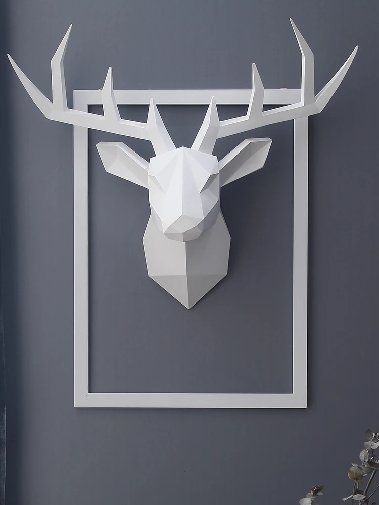 

Украшение на стену с головой оленя, украшение на стену, счастливый диван для гостиной, украшение на стену, креативный кулон на крыльце с живо...