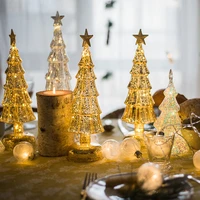 glass christmas tree decoration shiny lighting small night lamp romantic holiday atmosphere party showcase