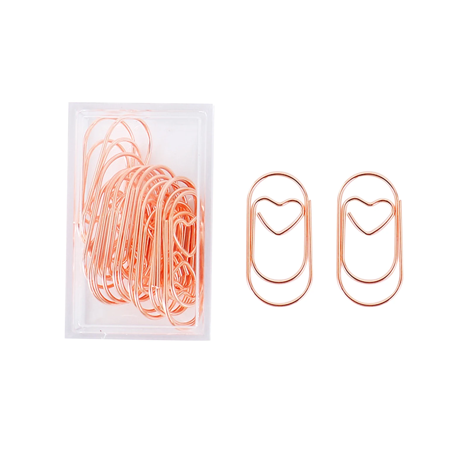 

50pcs File Gift Non Skid Smooth Finish Cute Heart Office Supplies Funny Rose Gold Paper Clip Patchwork Jumbo Wide Bookmark