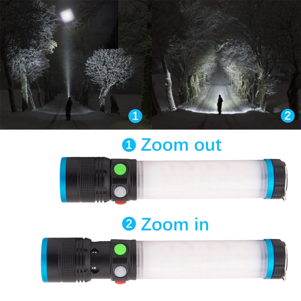 

Outdoor Work Light With Hook Multifunctional Dimmable Flashlight Handheld Emergency Tent Lamp Outdoor Riding Hunting