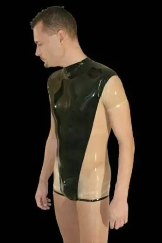 Латексный резиновый комбинезон Gummi мужская форма для фитнеса с короткими