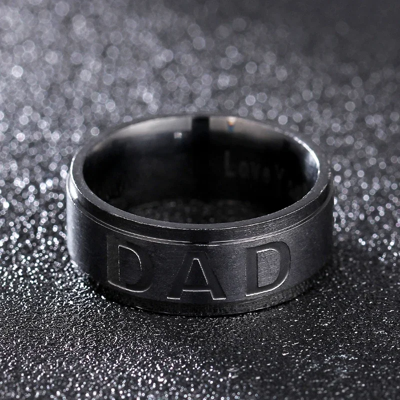 MANGOSKY Новое поступление кольцо DAD из нержавеющей стали с гравировкой Love You Dad